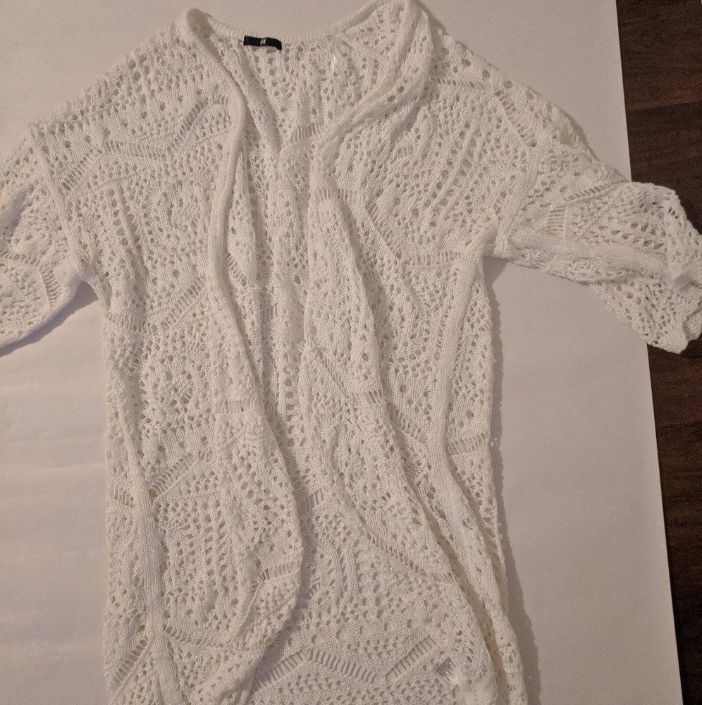 Long crochet cardigan